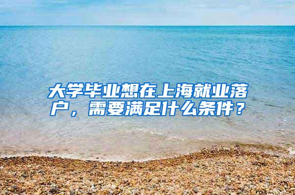 大学毕业想在上海就业落户，需要满足什么条件？