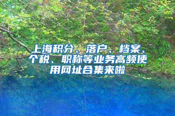 上海积分、落户、档案、个税、职称等业务高频使用网址合集来啦