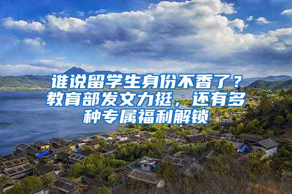 谁说留学生身份不香了？教育部发文力挺，还有多种专属福利解锁