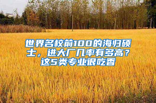 世界名校前100的海归硕士，进大厂几率有多高？这5类专业很吃香