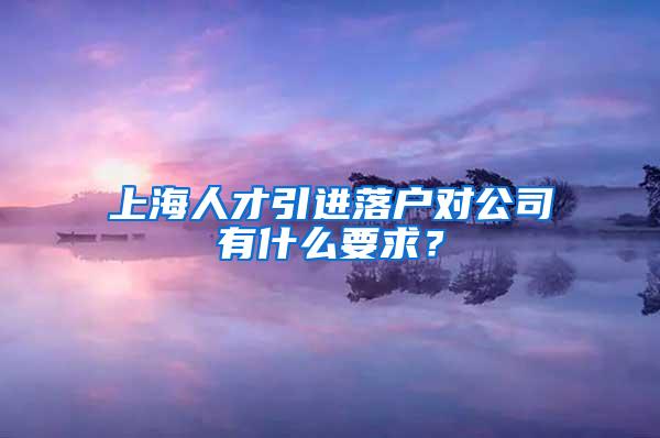 上海人才引进落户对公司有什么要求？