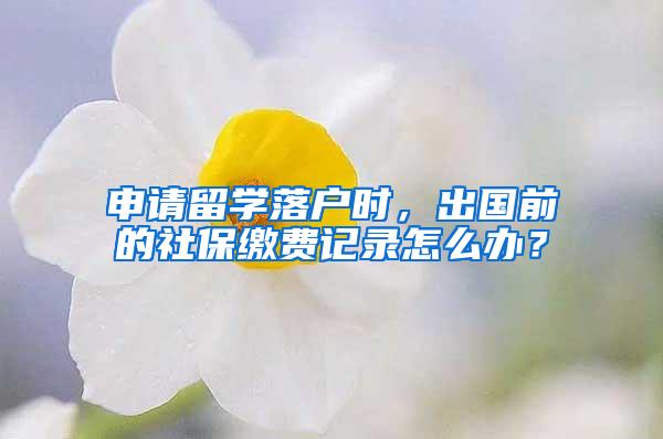 申请留学落户时，出国前的社保缴费记录怎么办？