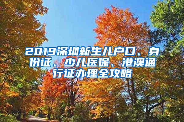 2019深圳新生儿户口、身份证、少儿医保、港澳通行证办理全攻略