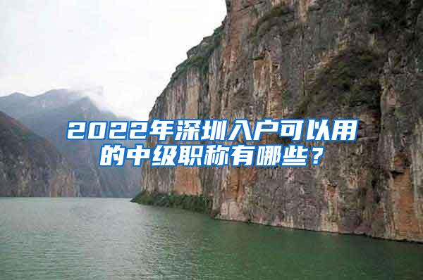 2022年深圳入户可以用的中级职称有哪些？