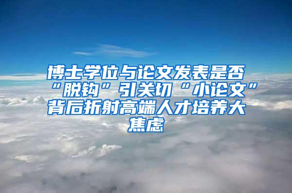 博士学位与论文发表是否“脱钩”引关切“小论文”背后折射高端人才培养大焦虑