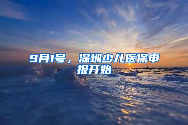 9月1号，深圳少儿医保申报开始