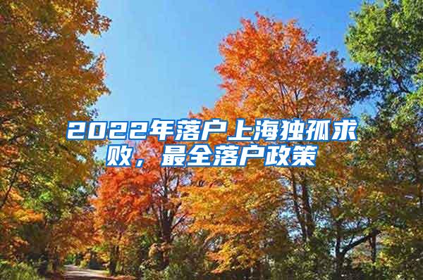 2022年落户上海独孤求败，最全落户政策