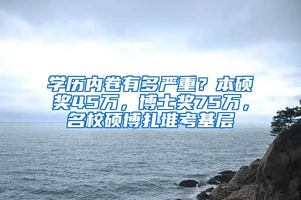 学历内卷有多严重？本硕奖45万，博士奖75万，名校硕博扎堆考基层