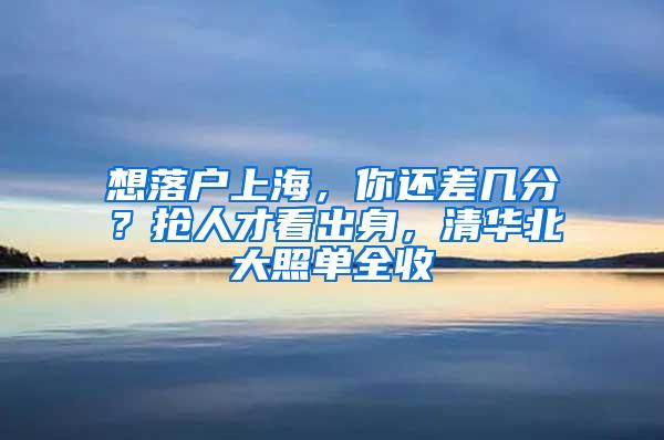 想落户上海，你还差几分？抢人才看出身，清华北大照单全收