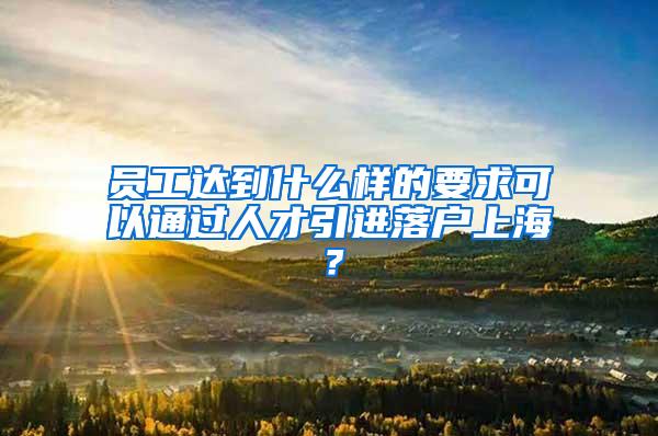 员工达到什么样的要求可以通过人才引进落户上海？