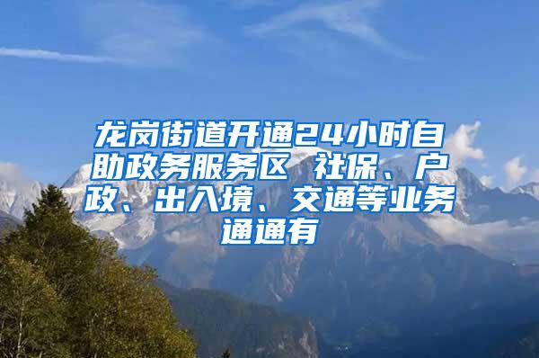 龙岗街道开通24小时自助政务服务区 社保、户政、出入境、交通等业务通通有