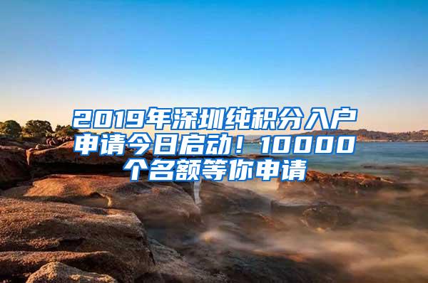 2019年深圳纯积分入户申请今日启动！10000个名额等你申请