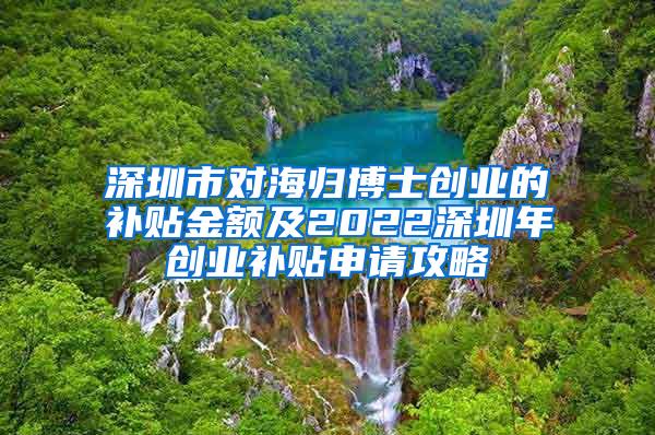 深圳市对海归博士创业的补贴金额及2022深圳年创业补贴申请攻略