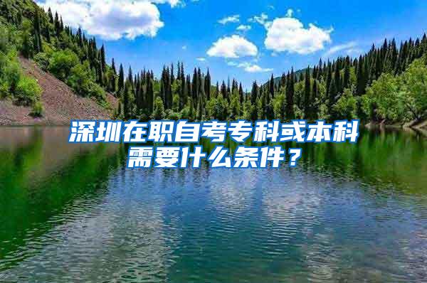 深圳在职自考专科或本科需要什么条件？