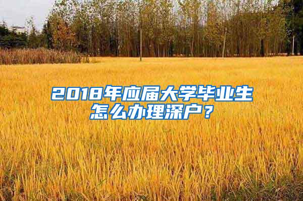 2018年应届大学毕业生怎么办理深户？