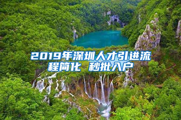 2019年深圳人才引进流程简化 秒批入户