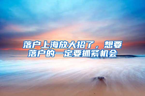 落户上海放大招了，想要落户的一定要抓紧机会