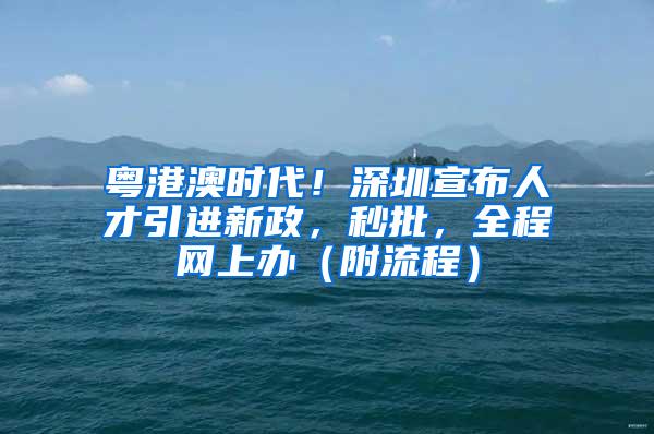 粤港澳时代！深圳宣布人才引进新政，秒批，全程网上办（附流程）