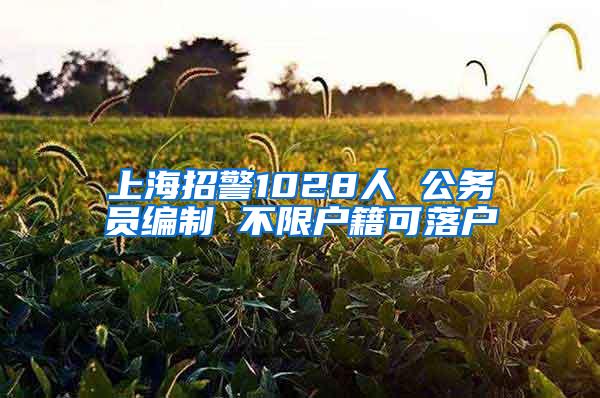 上海招警1028人 公务员编制 不限户籍可落户