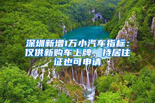 深圳新增1万小汽车指标：仅供新购车上牌，持居住证也可申请