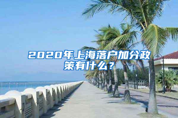 2020年上海落户加分政策有什么？