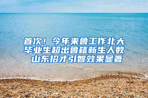 首次！今年来鲁工作北大毕业生超出鲁籍新生人数 山东招才引智效果显著