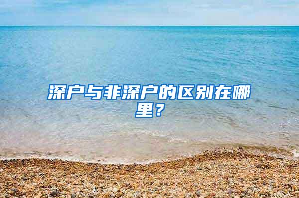 深户与非深户的区别在哪里？