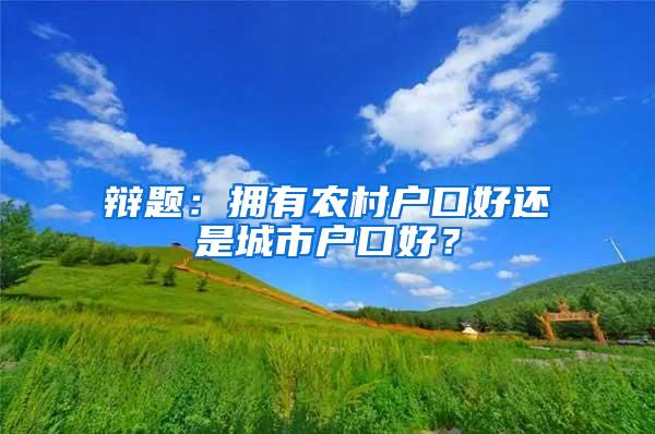 辩题：拥有农村户口好还是城市户口好？