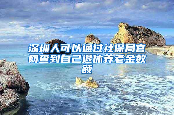 深圳人可以通过社保局官网查到自己退休养老金数额