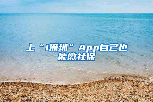 上“i深圳”App自己也能缴社保