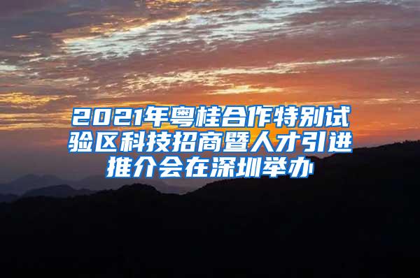 2021年粤桂合作特别试验区科技招商暨人才引进推介会在深圳举办