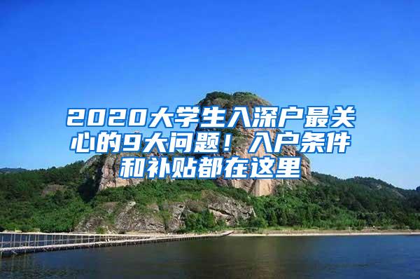 2020大学生入深户最关心的9大问题！入户条件和补贴都在这里