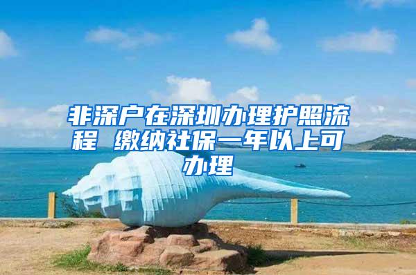 非深户在深圳办理护照流程 缴纳社保一年以上可办理