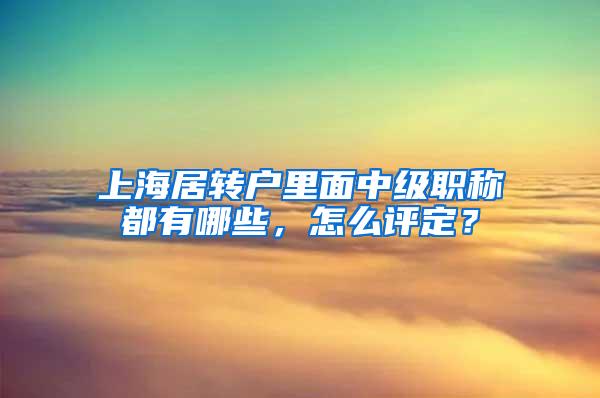 上海居转户里面中级职称都有哪些，怎么评定？