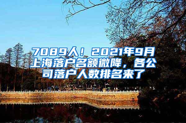 7089人！2021年9月上海落户名额微降，各公司落户人数排名来了