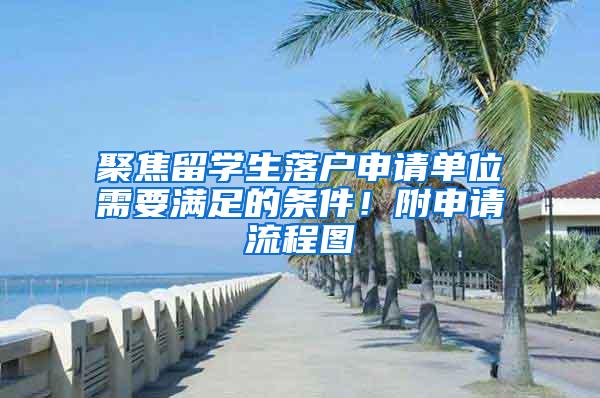 聚焦留学生落户申请单位需要满足的条件！附申请流程图