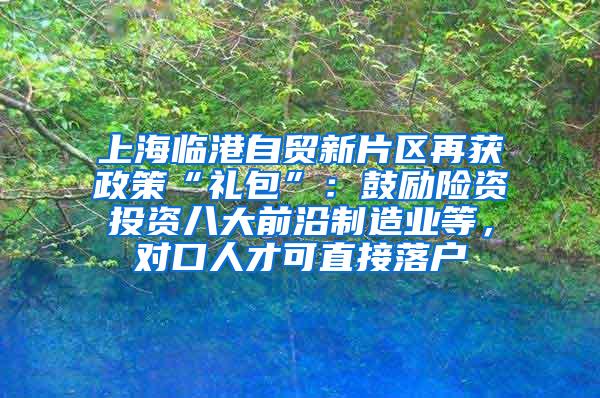 上海临港自贸新片区再获政策“礼包”：鼓励险资投资八大前沿制造业等，对口人才可直接落户