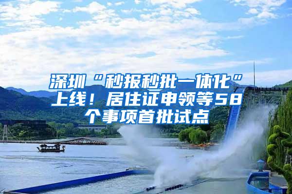 深圳“秒报秒批一体化”上线！居住证申领等58个事项首批试点