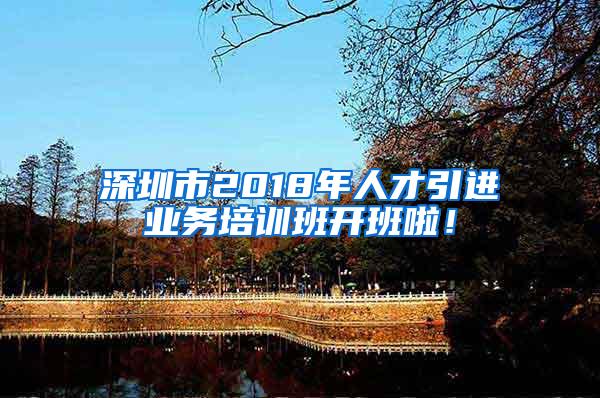 深圳市2018年人才引进业务培训班开班啦！