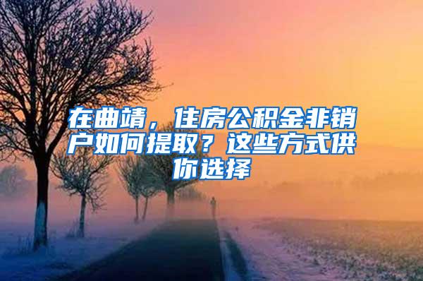 在曲靖，住房公积金非销户如何提取？这些方式供你选择