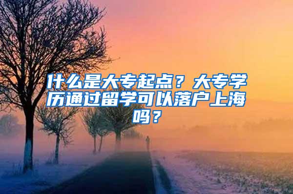 什么是大专起点？大专学历通过留学可以落户上海吗？