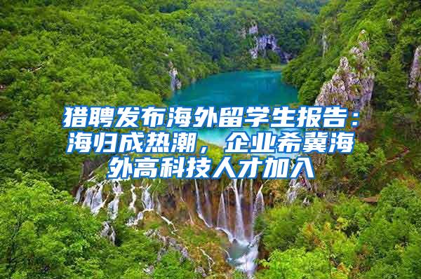 猎聘发布海外留学生报告：海归成热潮，企业希冀海外高科技人才加入