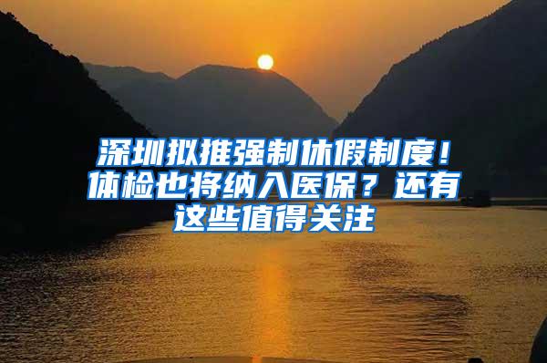 深圳拟推强制休假制度！体检也将纳入医保？还有这些值得关注