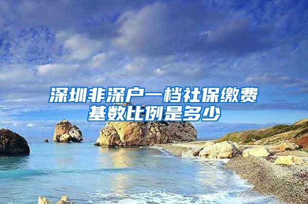 深圳非深户一档社保缴费基数比例是多少