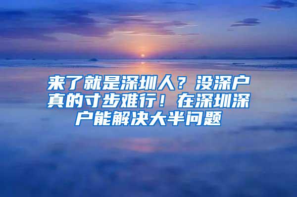 来了就是深圳人？没深户真的寸步难行！在深圳深户能解决大半问题