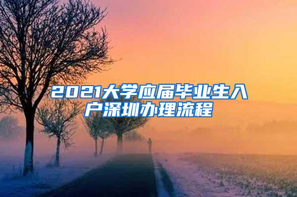 2021大学应届毕业生入户深圳办理流程