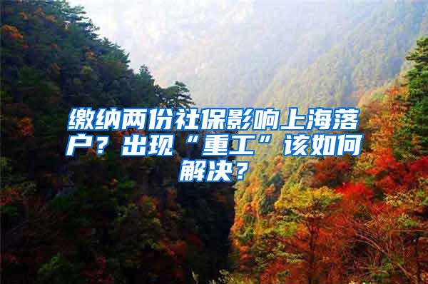 缴纳两份社保影响上海落户？出现“重工”该如何解决？