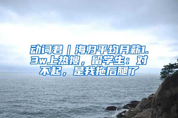 动词君｜海归平均月薪1.3w上热搜，留学生：对不起，是我拖后腿了