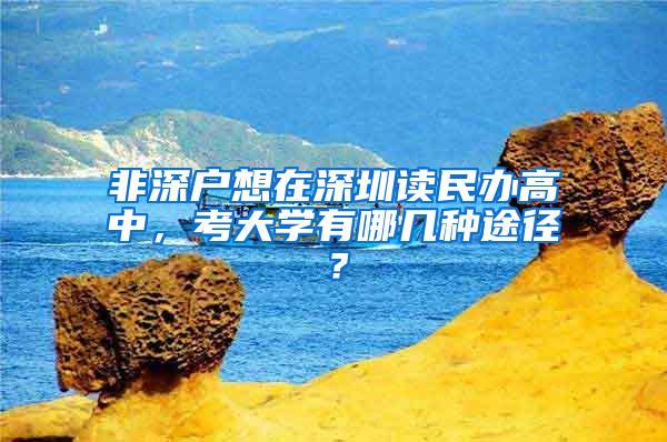 非深户想在深圳读民办高中，考大学有哪几种途径？