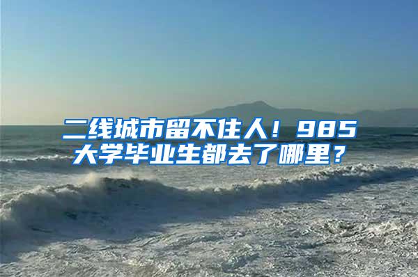 二线城市留不住人！985大学毕业生都去了哪里？